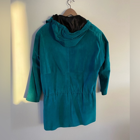 Spring Vintage 80s Turquoise Suede Jacket - S-L - Picture 7 of 8